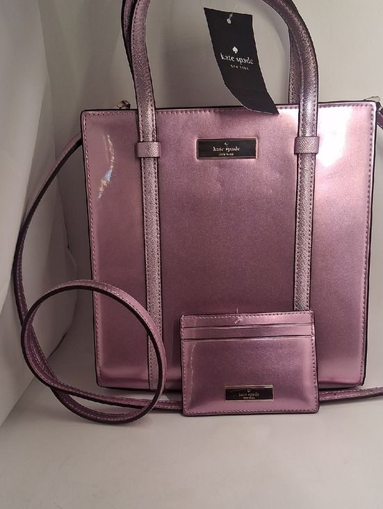 kate spade Handbags - kate spade Metallic Lavender-Pink Mini Tote with Card Holder